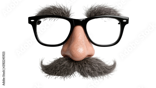 Bild auf Leinwand Disguise nose mustache and glasses, isolated on transparent background