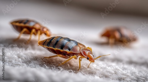 Close-Up of Bed Bugs Crawling on Soft Texture Surface