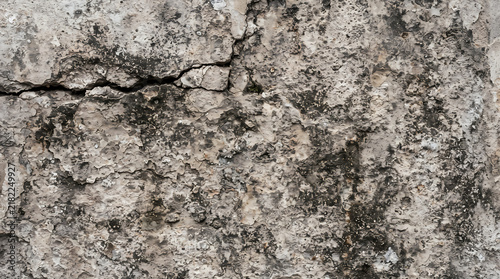 Weathered gray concrete wall with horizontal crack