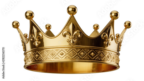 Canvastavla Ornate golden crown with fleur-de-lis emblems, isolated on transparent backgroun