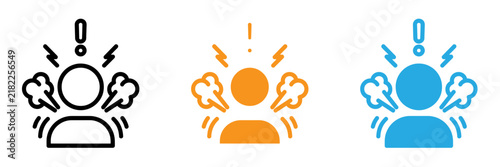 Silhouette icons of people shouting with sound waves