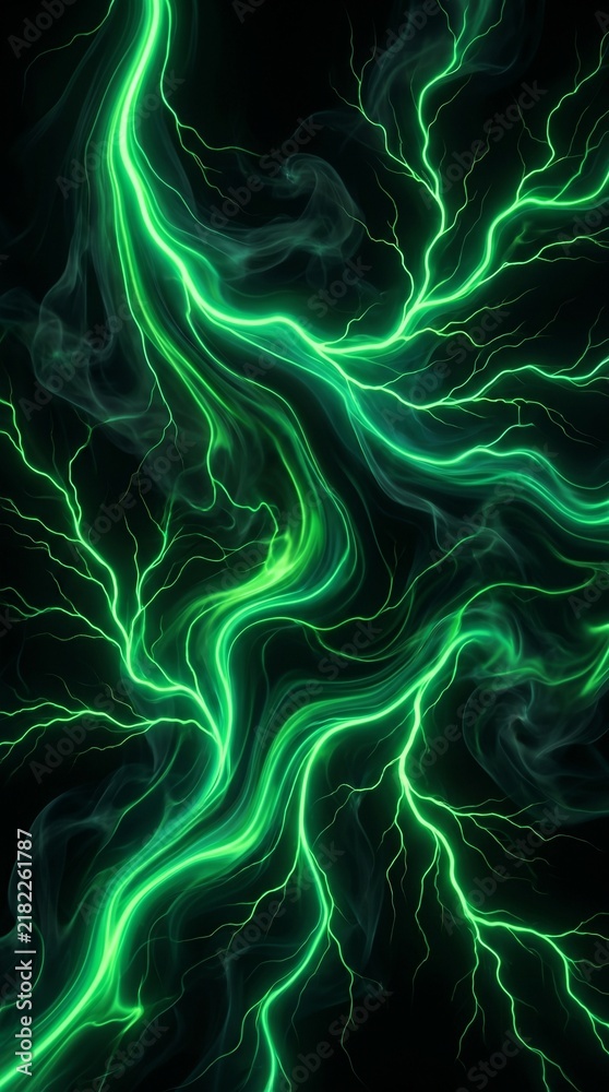 Obraz premium Neon Green Plasma Energy Abstract Background