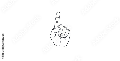 Hand Pointing Up Vector Illustration