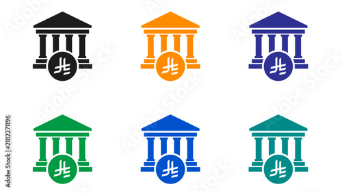 Saudi Riyal Bank Institution Icon Set