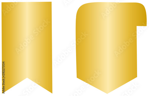 Gold Bookmark Ribbon Set Vector