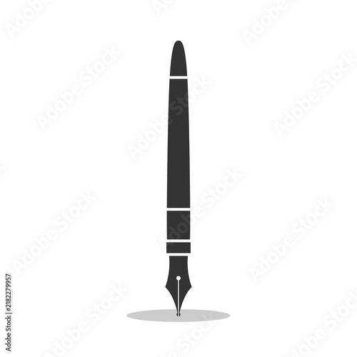 Fountain pen sign icon with shadow
