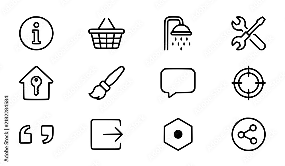 Obraz premium Professional Universal Thin Line Icon Set