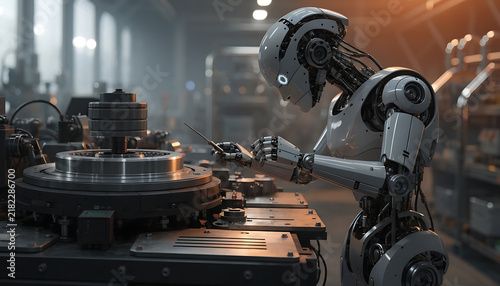 Humanoid Robot Performing Precision Maintenance in Industrial Setting