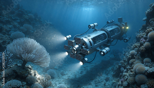Autonomous Underwater Research Robot Exploring Ocean Depths