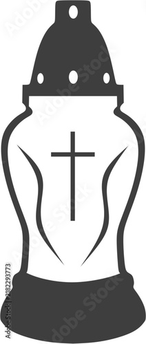 znicz kontur, wektor, 1 Listopada, Dzień Wszystkich Świętych, cmentarz, krzyż