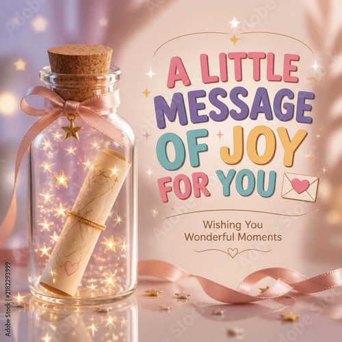 A Little Message of Joy for You – Magical Bottle Greeting Concept
