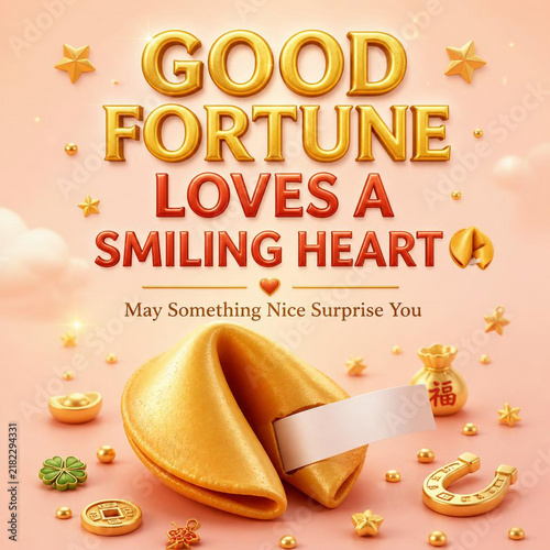 Good Fortune Loves a Smiling Heart – Positive Luck Concept