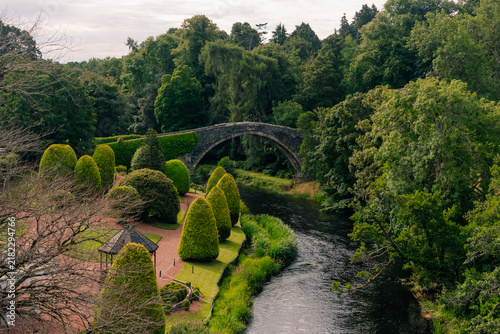 Medieval Brig o Doon stone arch bridge over the River Doon in Alloway near Ayr, Scotland, UK - 4 September 2026.