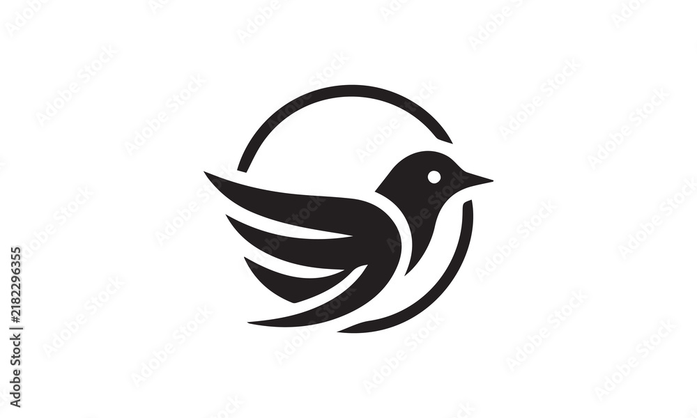 Fototapeta premium Modern Minimalist Bird Icon Set – Creative Flying Bird Vector Symbols