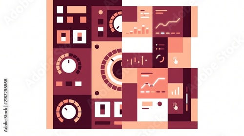 Data Analytics Dashboards And Control Knobs Abstract Interface Concept Design