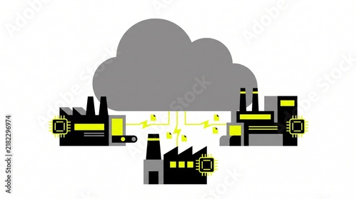 Industry 4.0 Cloud Computing And Connected Smart Factories Network Concept Design