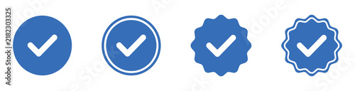 blue checkmark icons with varying border styles and shapes