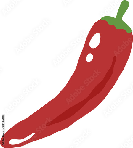 cute red hot spicy chili pepper vegetable vector cartoon illustration
