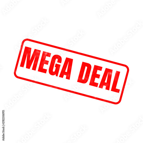 Fotografie Red mega deal stamp isolated on white background