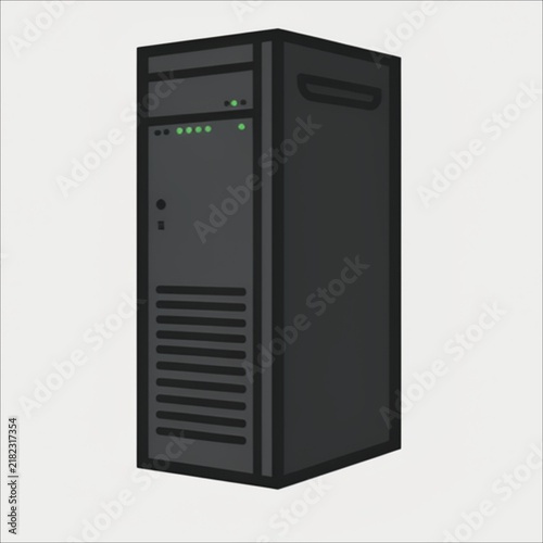 Plakat Modern Computer Server Tower Vector Illustration