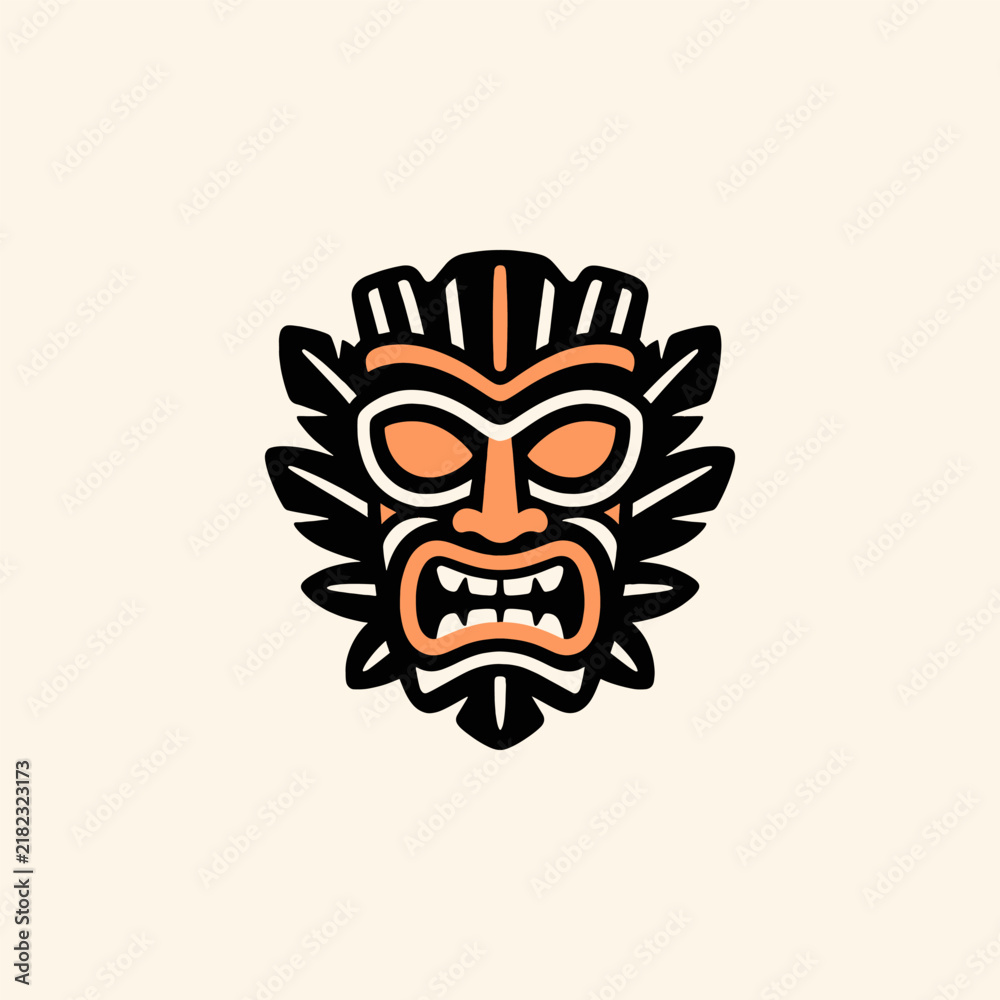 Fototapeta premium Playful Tiki Mask Logo