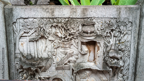 Картината върху платно Exquisite ancient stone relief carving at Zhu Family Garden, Jianshui, Yunnan, C