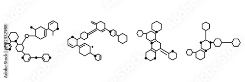 Fotografie Human Hormone Icon Set – Testosterone, Estrogen, Progesterone and Growth Hormone