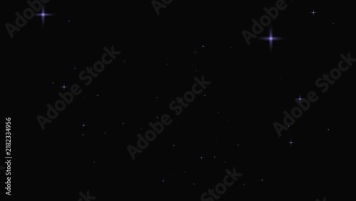 Night stars skies with twinkling or blinking stars motion background. Sparkling star dust trail and twinkling glitter stars overlay, white shining particles with glowing magic burst,