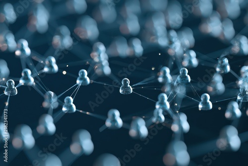 Global internet networking with user profile icons