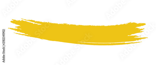 Yellow paint brush stroke line vector for text underline and highlight banner