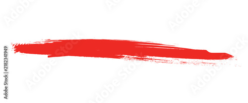 Red paint brushstroke texture. Wide artistic highlight banner vector.