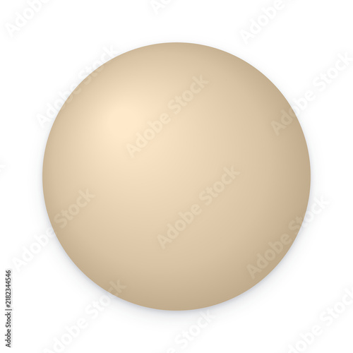 Canvastavla Minimalist beige sphere on white background