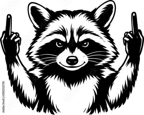 Raccoon Middle Finger Gesture SVG, Funny Raccoon Design, Rude Animal Gesture, Sarcastic Wildlife Humor, Mischievous Raccoon Artwork, Funny Animal Graphic, Cricut Cut File