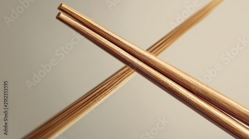 close-up chopsticks crossing each other