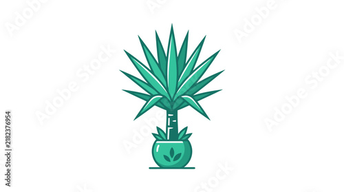 Potted agave plant icon on white background.
