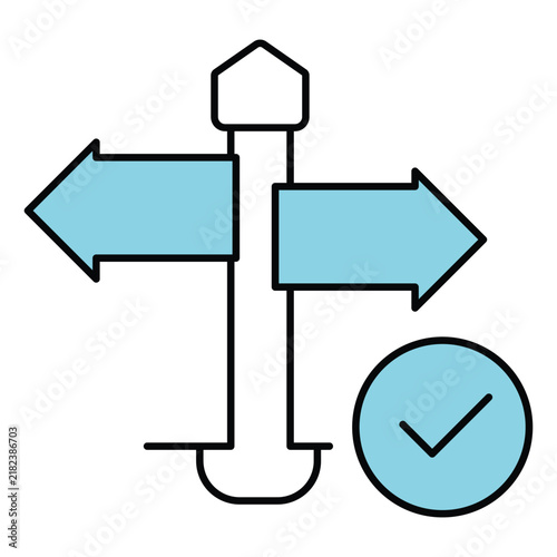 Autonomous Decision Vector Icon Depicting Automated Intelligent Choices