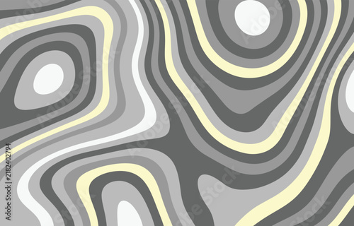 Abstract Grey Liquid Marble Vector Background - Topographic Contour Lines Pattern
