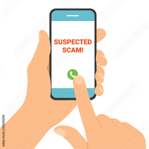 Suspected Scam Call Warning on Smartphone Screen