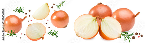 onion isolated on white background. full depth of field. clipping path