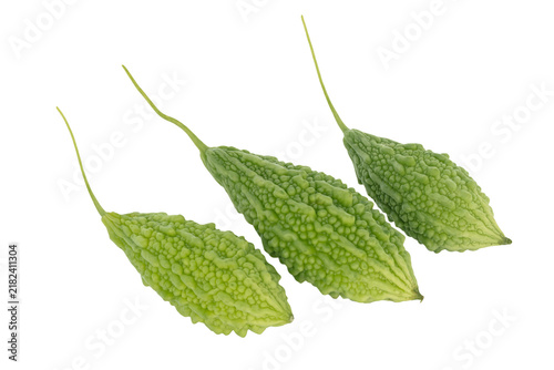 Canvastavla bitter melon isolated on white background