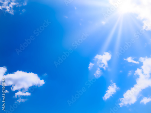 太陽光が美しい空の背景画像