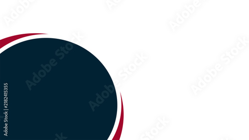 Minimalist Dark Navy Circle Background with Red Accent. Simple Dark Navy Business Template Background for Presentation.