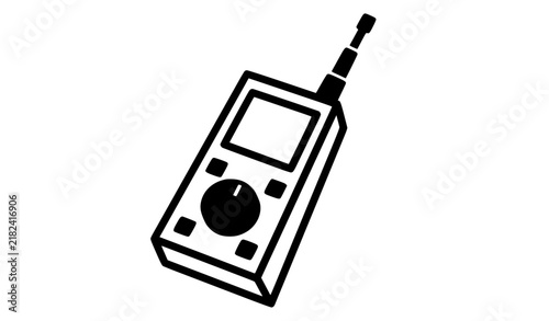фотографія Retro handheld electronic communicator with screen dial buttons and antenna vect