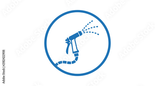 Garden hose nozzle watering icon