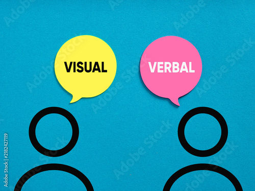 Obraz na płótnie Visual and verbal communication between contrasting learning styles