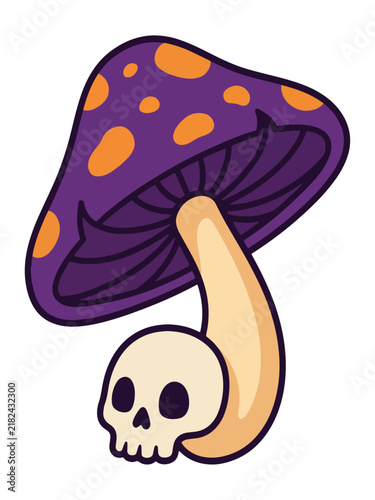 Canvas Print Cute cartoon purple mushroom