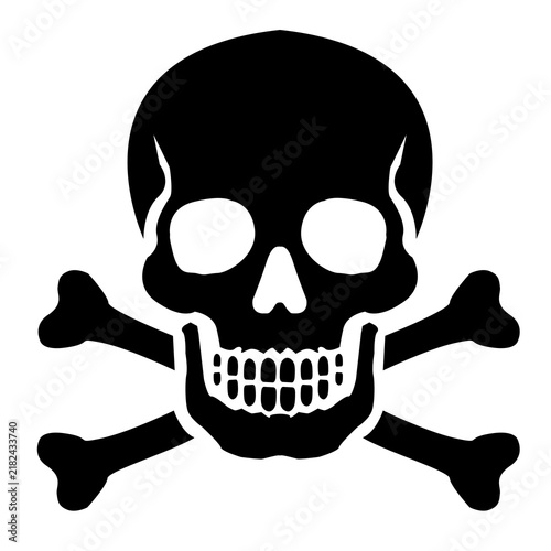 фотографія Skull and crossbones icon used as a symbol for pirate flags or warning for danger