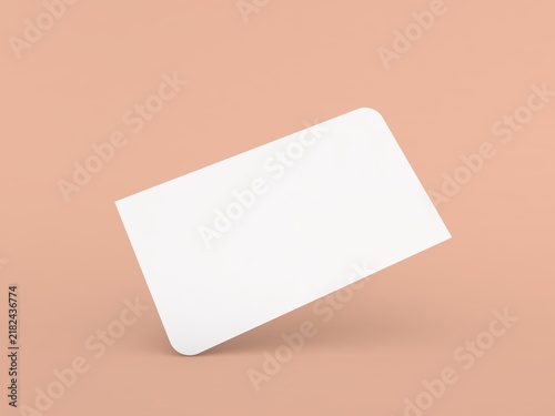 Blank card leaning on a surface in a simple setting