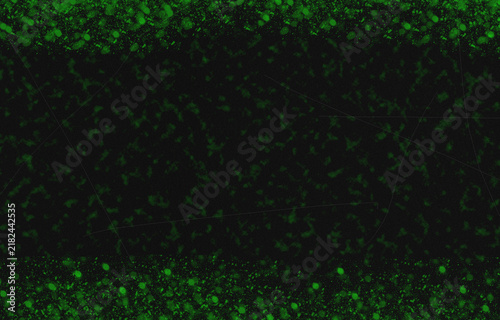 Foto Abstract dark background with vibrant green glowing particles and texture