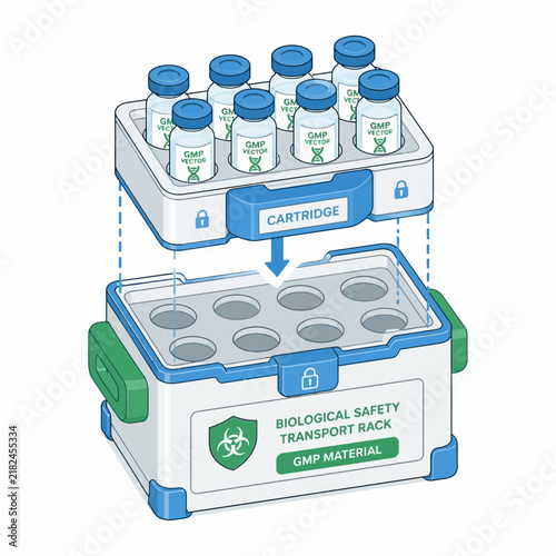 GMP Vector Vials and Biological Safety Transport Rack Vector